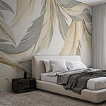 Wall murals Delicate feathers in soft hues