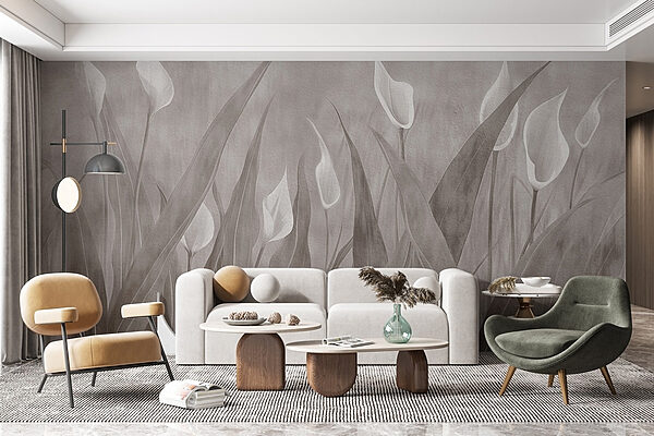 Delicate blooms in soft shadows Wall murals Delicate blooms in soft shadows