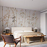 Wall murals Bamboo silhouettes in soft tones