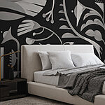 Wall murals Black and white floral design
