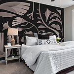 Wall murals Black and white floral design