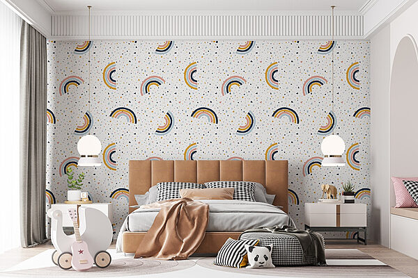 Pattern of colorful rainbows Wall murals Pattern of colorful rainbows