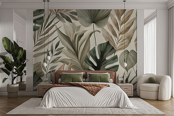 Wallpaper with leaves Wall murals Wallpaper with leaves
