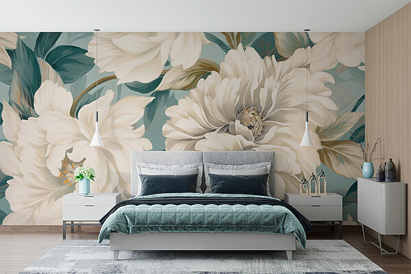 Soft petals in gentle bloom Wall murals Soft petals in gentle bloom