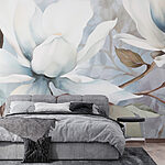 Wall murals Painting of white flowers