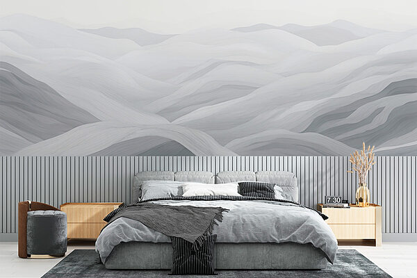 White and gray landscape Wall murals White and gray landscape