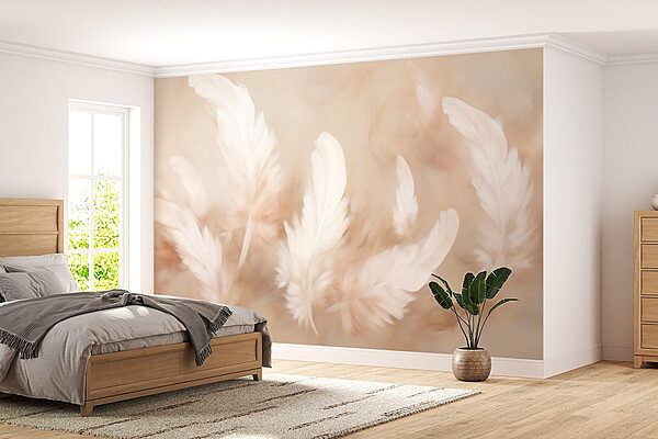 Group of white feathers Wall murals Group of white feathers