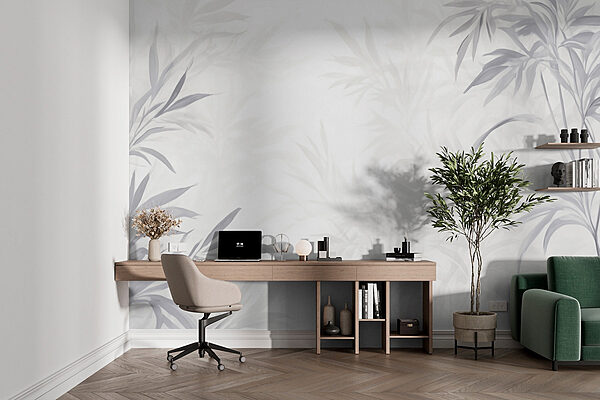 White background with leaves Wall murals White background with leaves