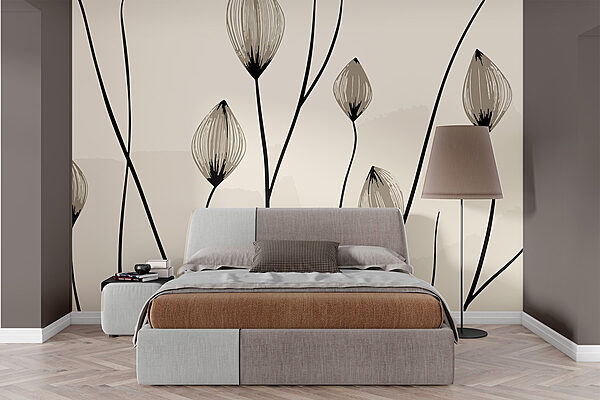 Delicate buds reaching for light Wall murals Delicate buds reaching for light