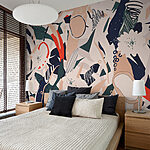 Wall murals Colorful pattern with flowers