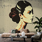 Wall murals Woman with a hair bun