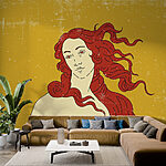 Wall murals Drawing of a woman with red hair