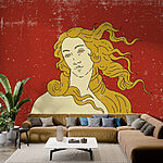 Wall murals Drawing of a man with long hair