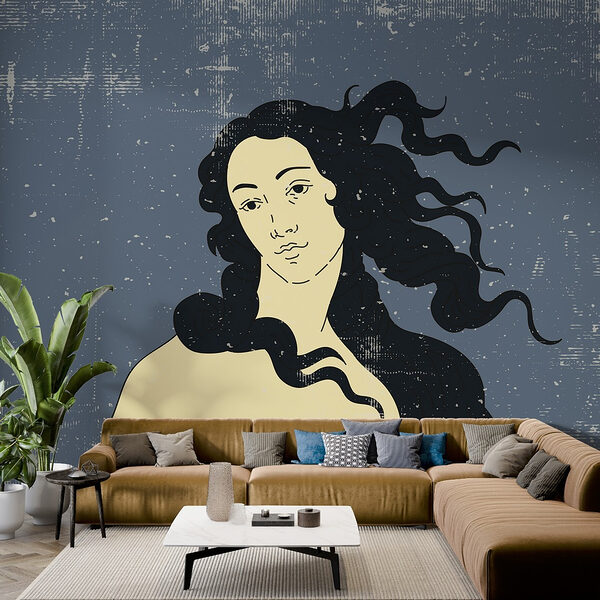 Drawing of a man with long hair Wall murals Drawing of a man with long hair