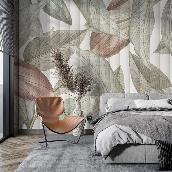 Natural hues in leafy patterns Wall murals Natural hues in leafy patterns