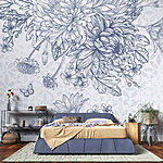 Wall murals Floral elegance in soft tones