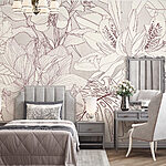 Wall murals Delicate floral line art design