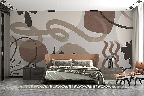 Abstract shapes in earthy tones Wall murals Abstract shapes in earthy tones