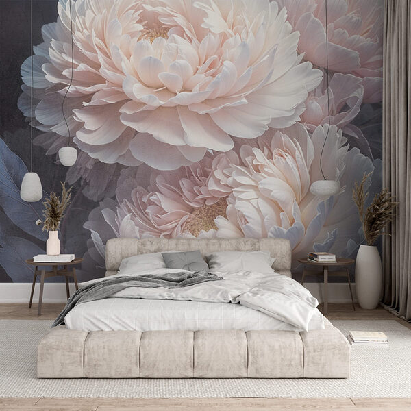 Wall murals Wall murals Group of white flowers (SKU: w08382)