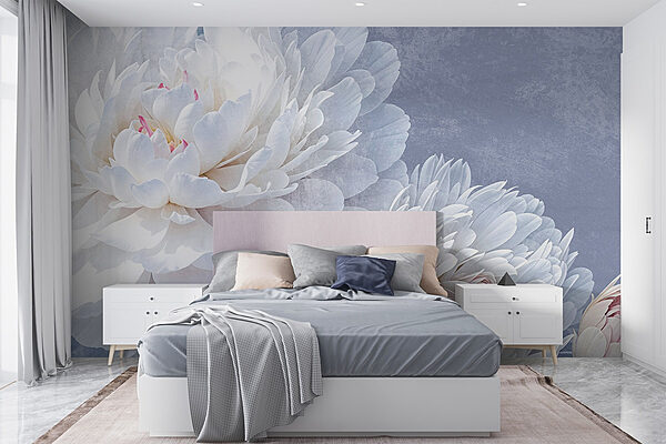 Delicate blooms in soft pastel hues Wall murals Delicate blooms in soft pastel hues