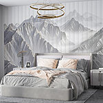 Wall murals Mountain range with clouds
