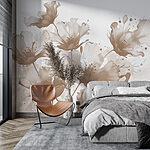Wall murals Group of flowers with white petals