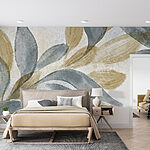 Wall murals Soft leaves in gentle hues