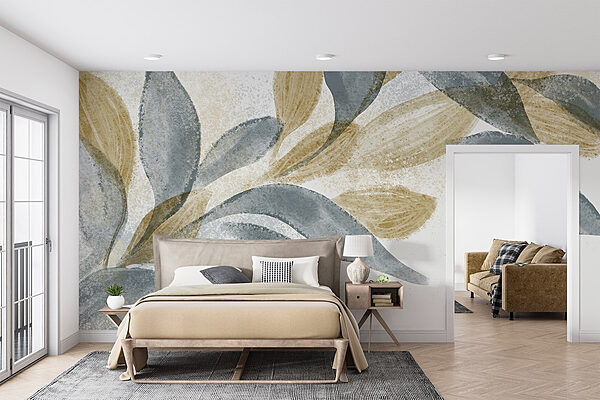Soft leaves in gentle hues Wall murals Soft leaves in gentle hues