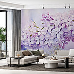 Wall murals Painting of a branch of purple flowers