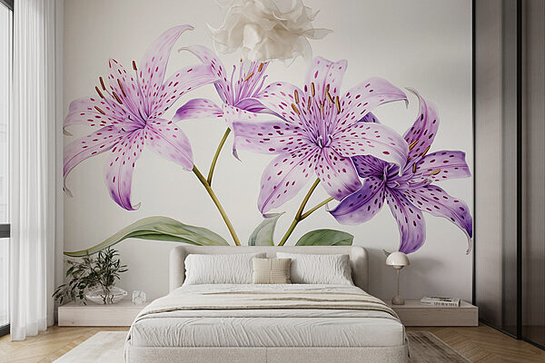 Delicate blooms in soft pastel hues Wall murals Delicate blooms in soft pastel hues