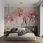 Wall murals Group of pink flowers