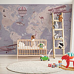 Wall murals Blue and white hot air balloon