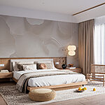Wall murals Delicate, textured leaves in soft hues