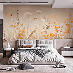 Wall murals Painting of flowers and leaves
