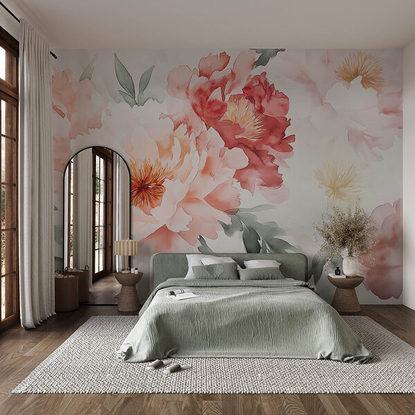 Delicate blossoms in soft pastel hues Wall murals Delicate blossoms in soft pastel hues