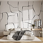 Wall murals White surface with black lines