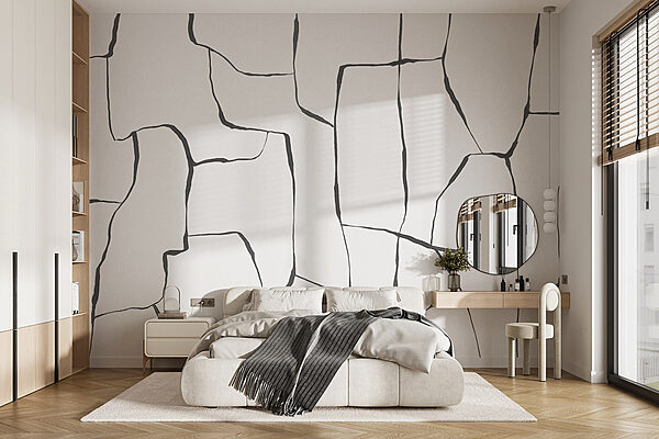 White surface with black lines Wall murals White surface with black lines