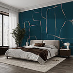 Wall murals Blue and white crack pattern