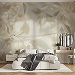 Wall murals White leaves on a white surface