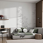 Wall murals White background with leaves