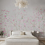 Wall murals Group of pink flowers