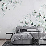 Wall murals Delicate leaves on a soft backdrop