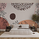 Wall murals Pattern of flowers and circles