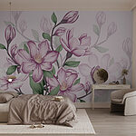 Wall murals Delicate blooms in soft pastels