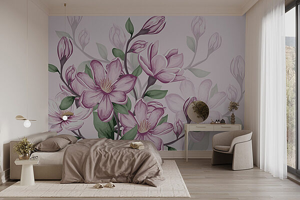 Delicate blooms in soft pastels Wall murals Delicate blooms in soft pastels