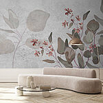 Wall murals Soft florals on a muted background
