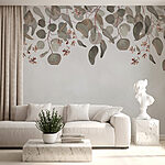 Wall murals Delicate leaves with gentle hues