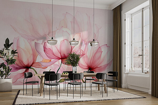 Delicate petals in soft hues Wall murals Delicate petals in soft hues