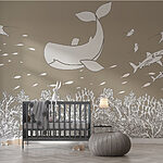 Wall murals Whale and fish under water