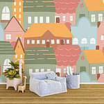 Wall murals Group of colorful houses